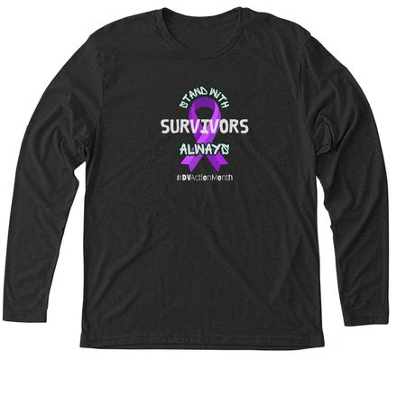 DV Awareness Month 2026, a Vintage Black Triblend Long Sleeve Tee
