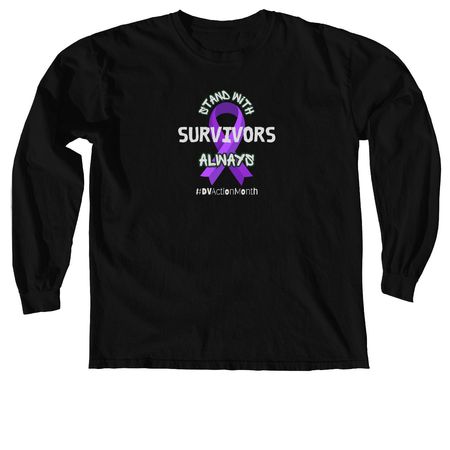 DV Awareness Month 2026, a Black Comfort Colors Long Sleeve Tee