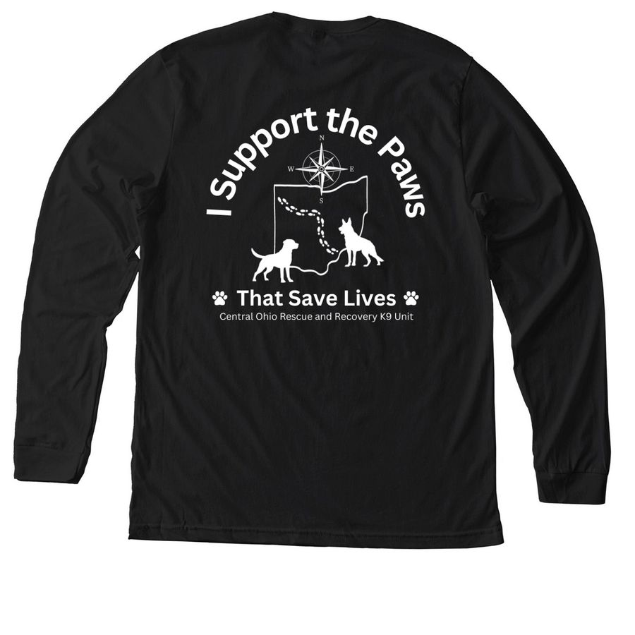 CORRK9U Supporter Shirt, a Solid Black Blend Premium Long Sleeve Tee (back-view)