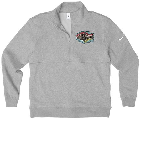 Artwork by Celia Bower, a Dark Grey Heather Nike Club Fleece Half Zip Pullover