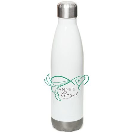 Anne's Angel Fund - Water Bottle, a White Stainless Steel Water Bottle