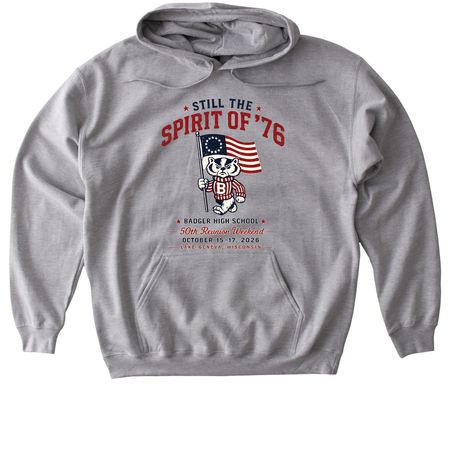 Badger Class of '76 Reunion Apparel, a Sport Grey Gildan Softstyle Pullover Hoodie