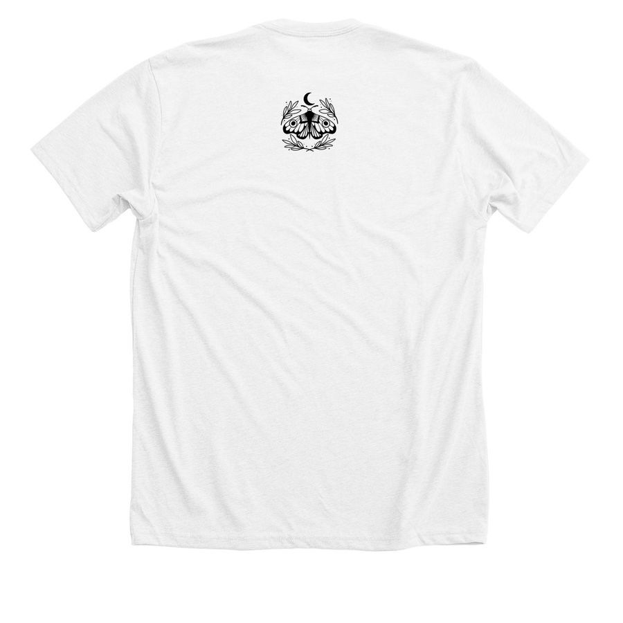 The Book of Life, a Solid White Blend Premium Unisex Tee (back-view)