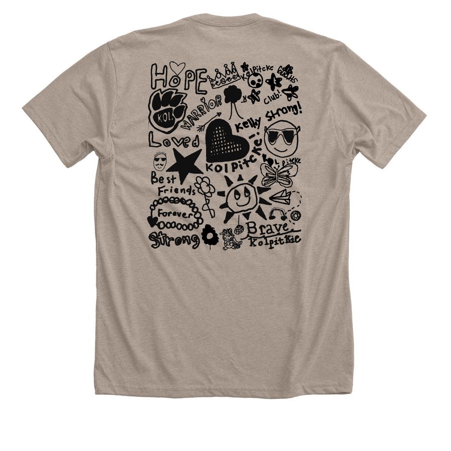 Kelley's Fearless Era Gear, a Heather Stone Premium Unisex Tee (back-view)