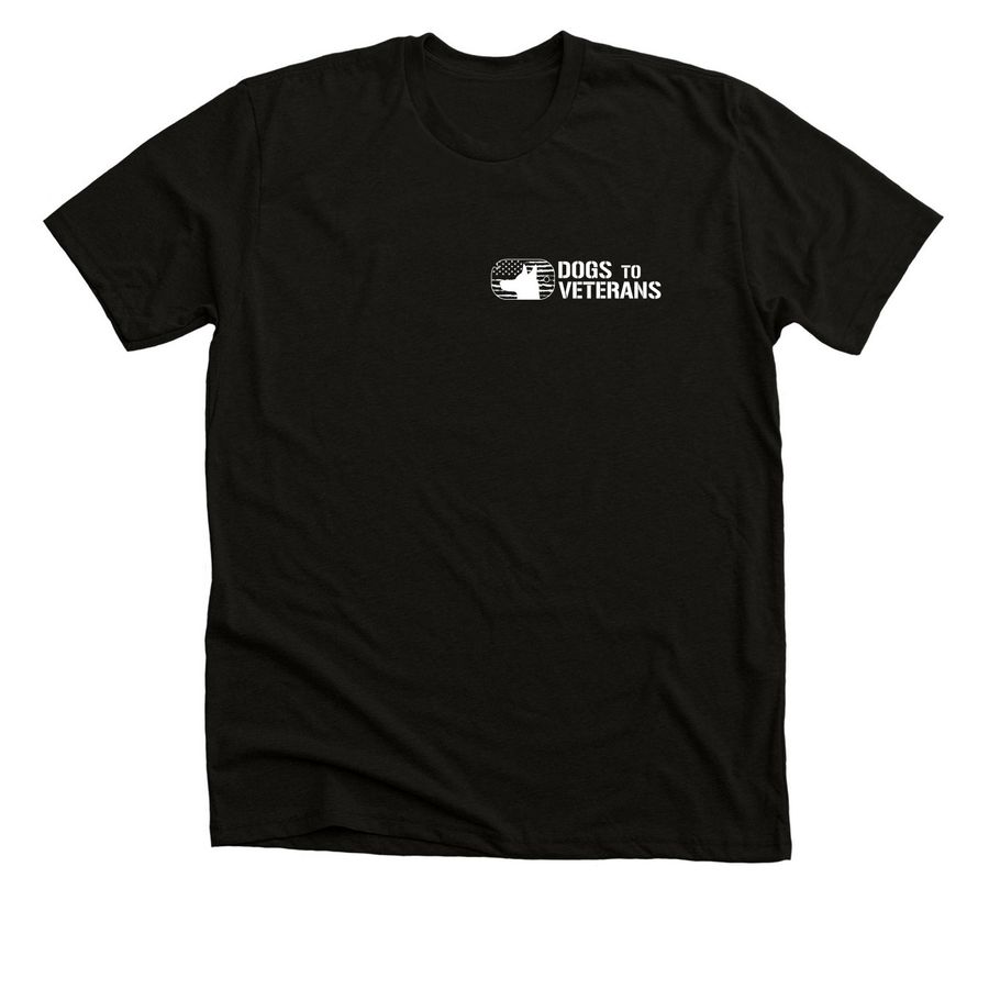 WPGSR_Dogs To Veterans Line, a Solid Black Blend Premium Unisex Tee