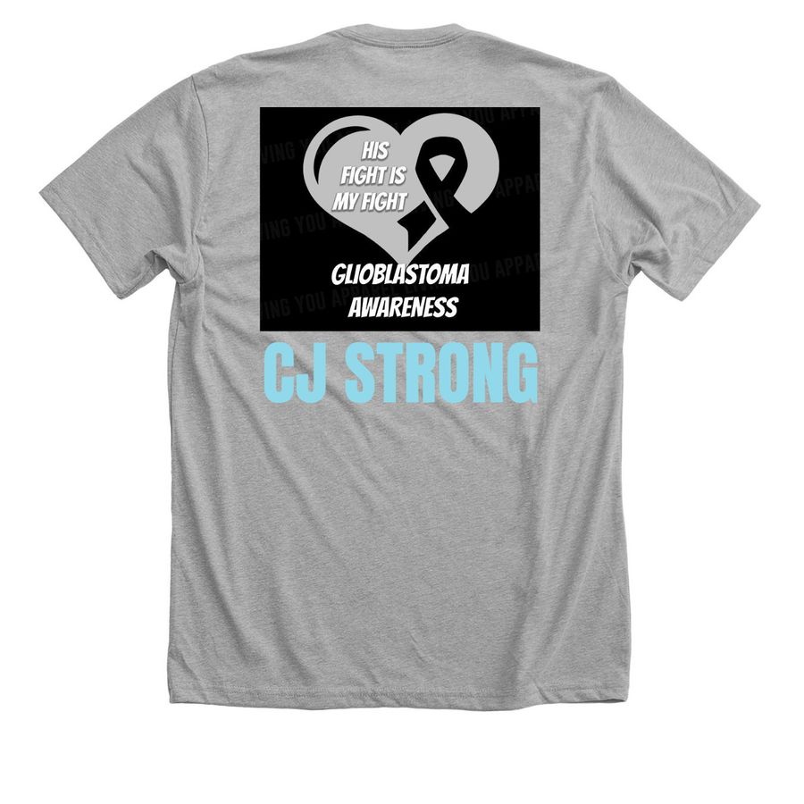 Help Raise money for CJ!, a Athletic Heather Premium Unisex Tee (back-view)