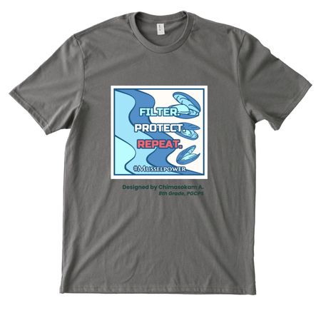 2025 MusselPower Student-designed shirt, a Ash Grey Allmade Heavyweight Recycled Cotton Tee
