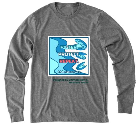 2025 MusselPower Student-designed shirt, a Aluminum Grey Allmade Eco Triblend Long Sleeve Tee
