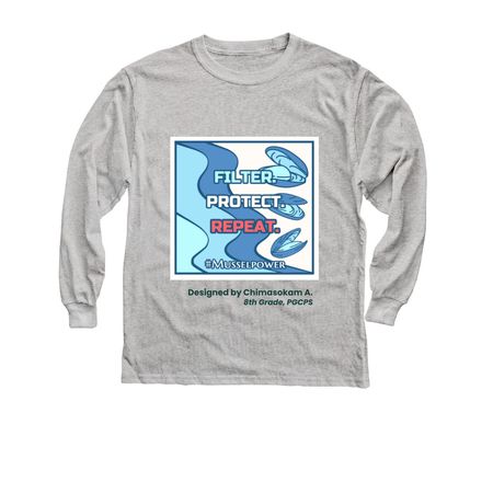 2025 MusselPower Student-designed shirt, a Sport Grey Youth Long Sleeve Tee