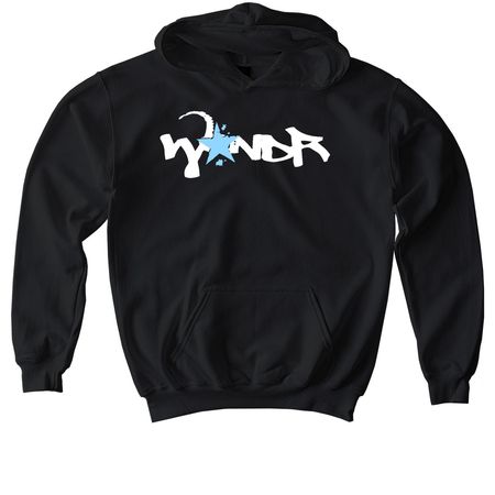 SKY BLUE WONDERER TOPS, a Black Softstyle Youth Pullover Hoodie