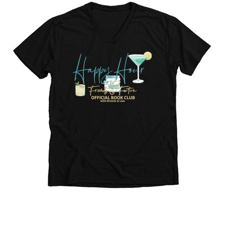 Say Happy Hour with your attire!, a Solid Black Blend Premium V-Neck Tee