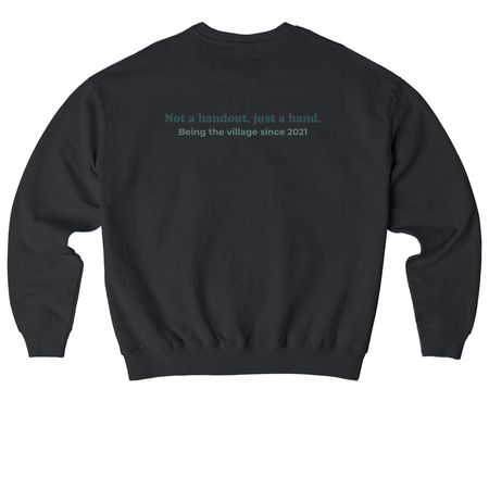 Anniversary Collection | Ours Shows Up, a Black Stanley/Stella Ledger Dry Crewneck Sweatshirt (back-view)