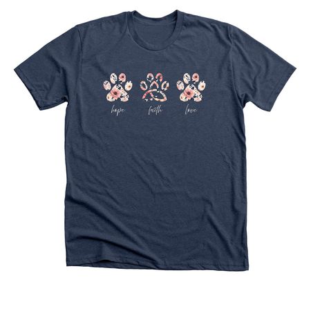 Hope. Faith. Love, a Heather Navy Premium Unisex Tee
