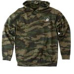 Queer in the Field, a Forest Camo Heavyweight Camo Pullover Hoodie (back-view)