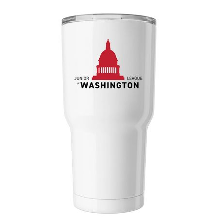 White 30oz JLW Tumbler, a White Insulated Tumbler