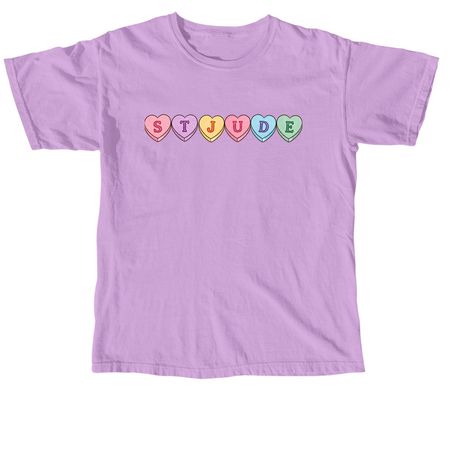 St Jude Hearts, a Neon Violet Comfort Colors Unisex Tee