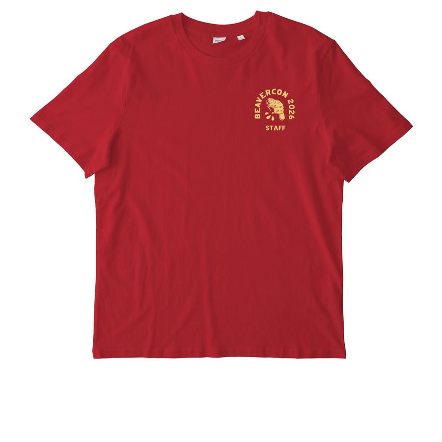 BeaverCON 2026 Staff Tee, a Red Stanley/Stella Unisex Creator 2.0 Tee