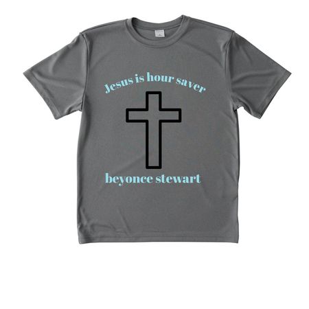Jesus is hour saver, a Grey Concrete Heather Youth Performance Tee