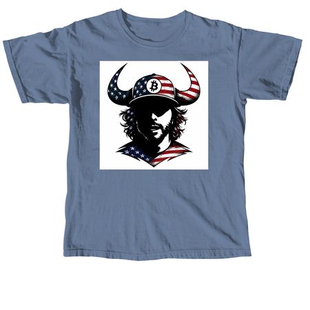 American Bitcoin Bull, a Blue Jean Comfort Colors Unisex Tee