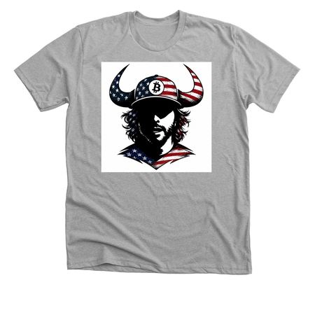 American Bitcoin Bull, a Athletic Heather Premium Unisex Tee