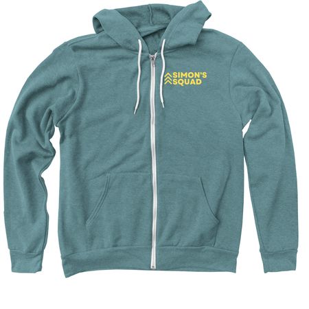 Simon's Squad (2025), a Heather Deep Teal Zip Up Hoodie