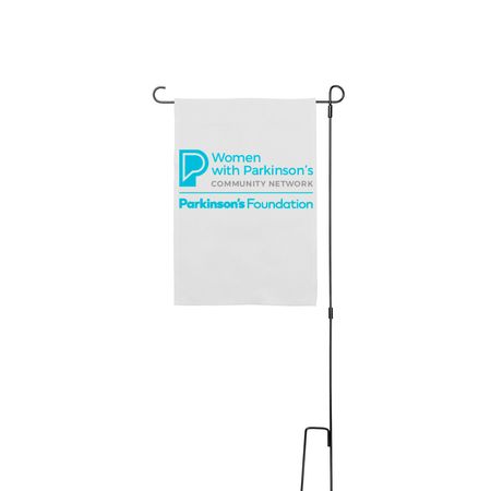 Women with Parkinson's Yard Sign, a White 12" x 18" Yard Flag with Stake