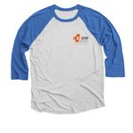 Ultrasound!, a Vintage Royal and Heather White 3/4 Sleeve Baseball Tee (back-view)