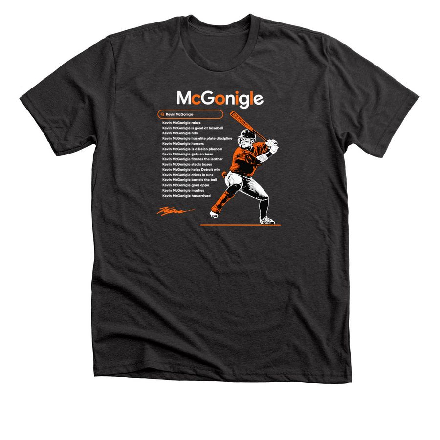 Kevin Mcgonigle Detroit T Shirt, a Dark Grey Heather Premium Unisex Tee