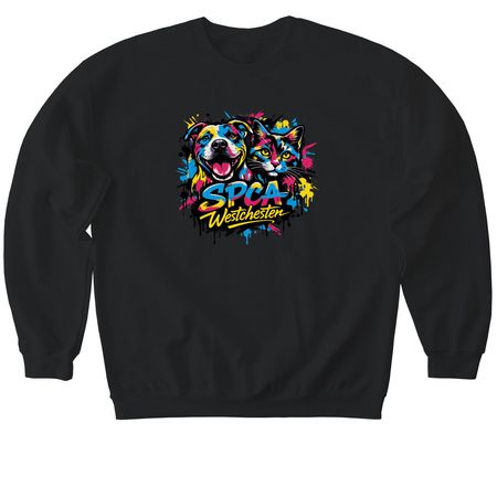 SPCA Street Art&nbsp;, a Black Softstyle Crewneck Sweatshirt