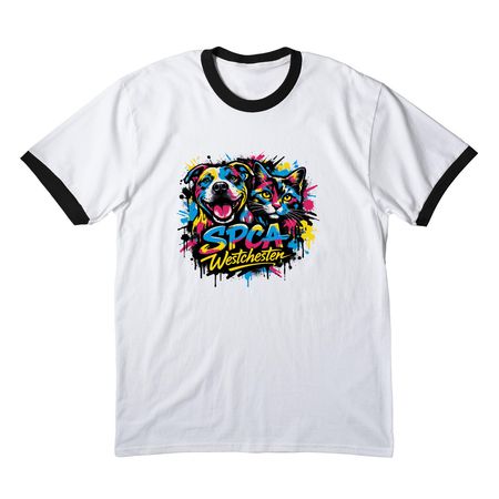 SPCA Street Art&nbsp;, a White/ Jet Black Cotton Ringer Tee