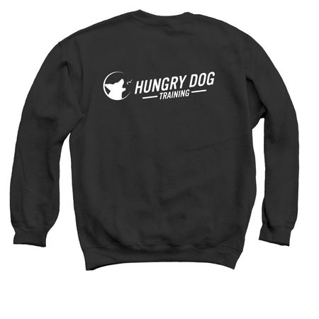 My Dog and I are Food Motivated, a Black Crewneck Sweatshirt (back-view)