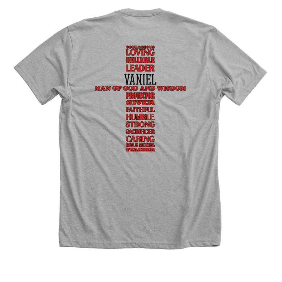 Uncle Cuz, a Athletic Heather Premium Unisex Tee (back-view)