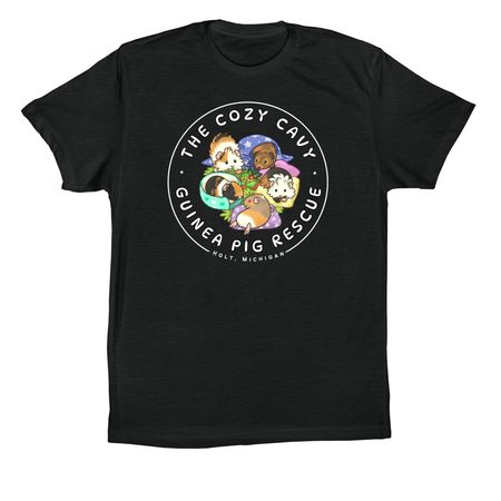 The Cozy Cavy Logo Merch, a Vintage Black Premium Cotton Tee