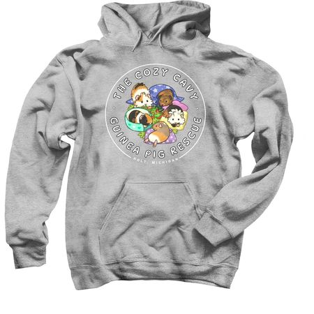 The Cozy Cavy Logo Merch, a Sport Grey Pullover Hoodie