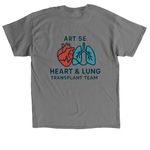TRANSPLANT TEAM, a Charcoal Classic Unisex Tee (back-view)