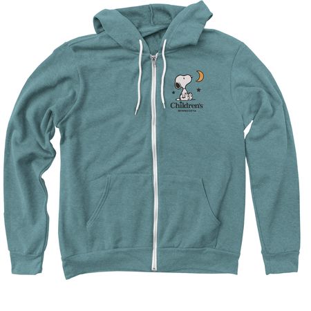 Children's X Snoopy, a Heather Deep Teal Zip Up Hoodie
