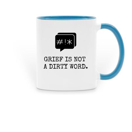Dirty Word Mug, a Light Blue Two-Tone Ceramic Mug