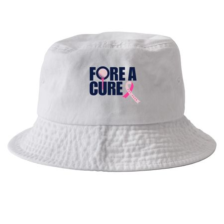 Fore A Cure, a White Printed Bucket Hat