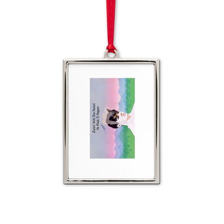 The Zacket Christmas., a White Silver Portrait Frame Ornament
