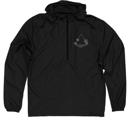 Health at Every Size Windbreaker, a Black Quarter-Zip Windbreaker