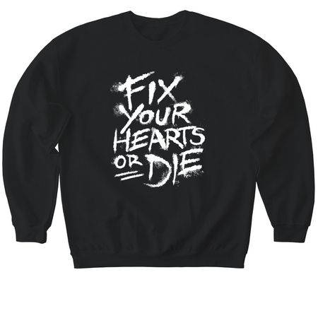 Fix Your Hearts, a Black Softstyle Crewneck Sweatshirt