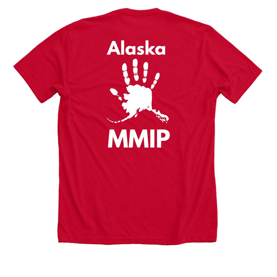 Front/back Red Alaska MMIP, a Solid Red Blend Premium Unisex Tee (back-view)