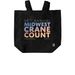 CRANE COUNT TOTE DARK, a Black Recycled Cotton Tote Bag