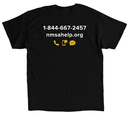 NM Sexual Assault Helpline, a Black Classic Unisex Tee (back-view)