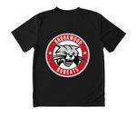 Brookwood Bobcats Spirit Wear (Athletic), a Black Youth Performance Tee (back-view)