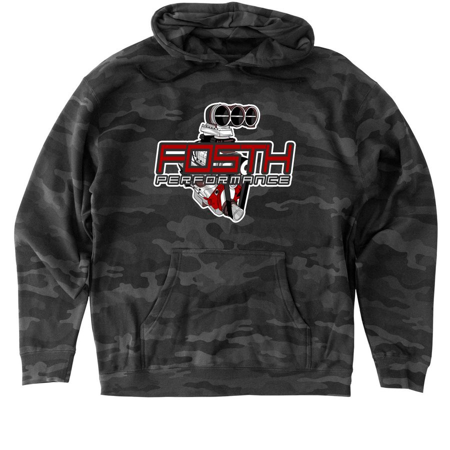 48/irok design&nbsp;, a Black Camo Heavyweight Camo Pullover Hoodie