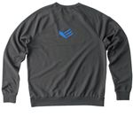 Stoop Logo blue, a Terrain Grey Allmade Organic French Terry Crewneck Sweatshirt (back-view)