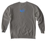 Stoop Logo blue, a Grey Comfort Colors Crewneck Sweatshirt (back-view)