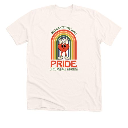 Celebrate the Love: Pride 2026, a Heather Natural Premium Unisex Tee