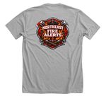 NORTHEAST FIRE ALERTS 2, a Athletic Heather Premium Unisex Tee (back-view)